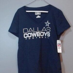NFL Dallas Cowboys Women’s V-Neck T-Shirt‎ – Navy, Size Medium